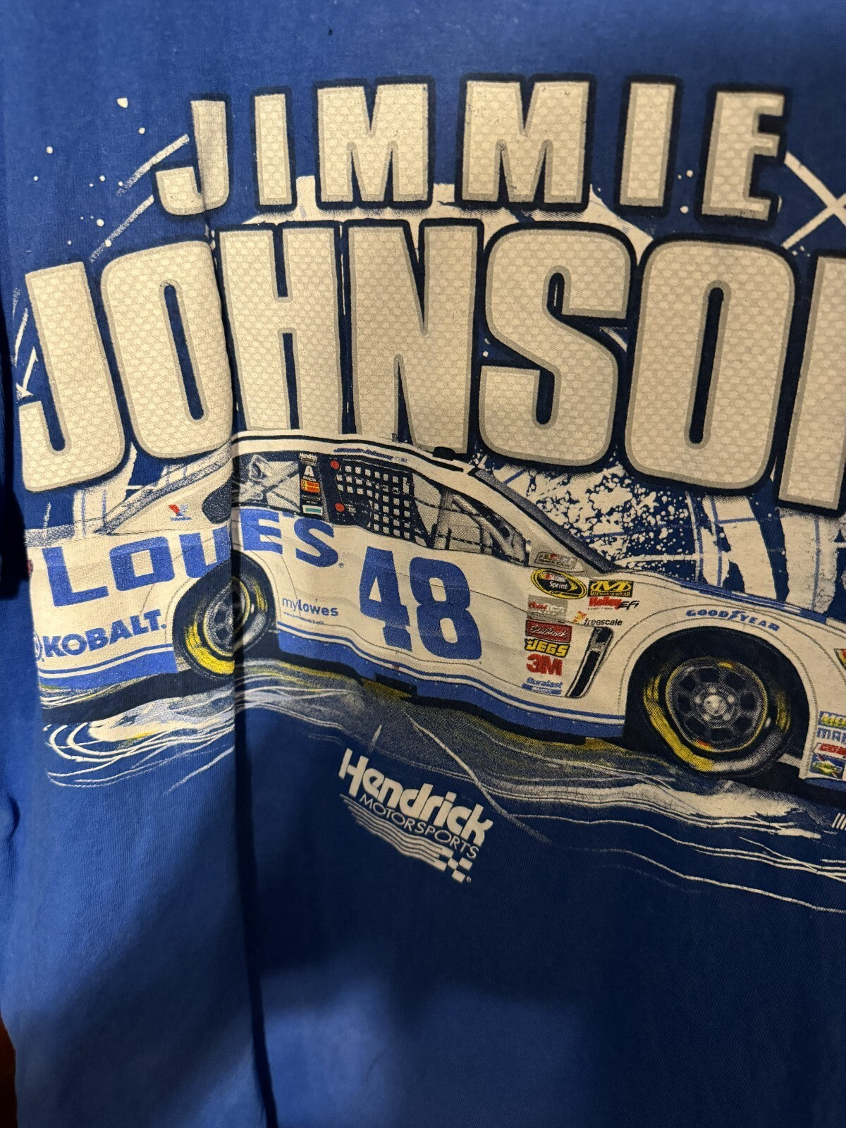 Jimmie Johnson NASCAR Vintage #48 T-Shirt Men's Size L Blue