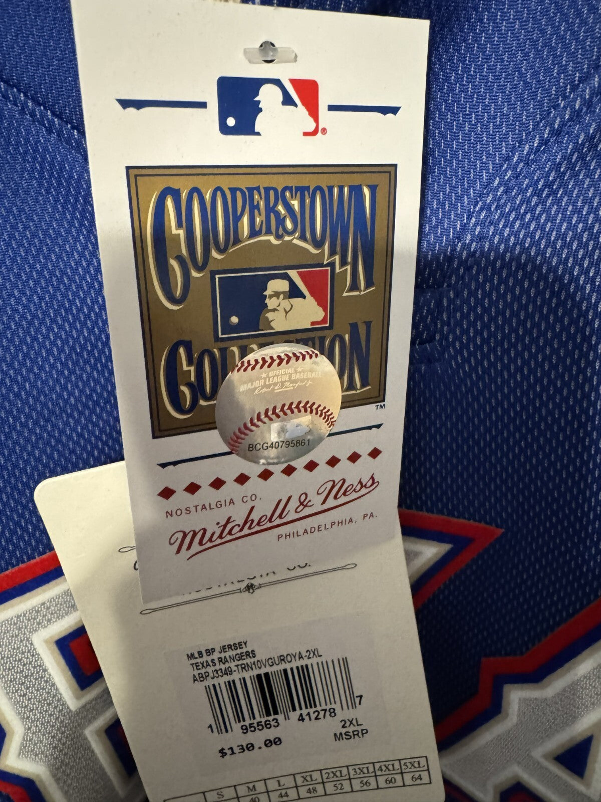 Texas Rangers Mitchell and Ness #27 Guerrero Jersey Blue Men's XXL NEW WITH TAGS