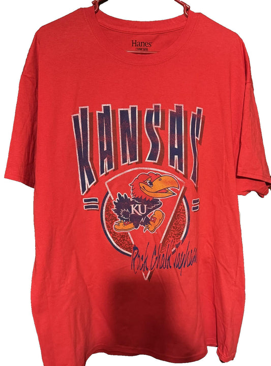 Kansas Jayhawks KU T-Shirt Red Men's Size XL New With Tags