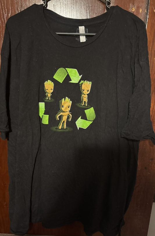 Groot Recycle T-shirt Marvel Guardians of the Galaxy Men Size 3XL Black