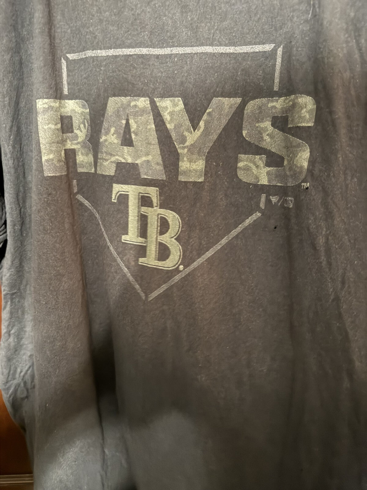 Tampa Bay Rays Camo Logo Fanatics T-shirt Men Sz 2XLT Black