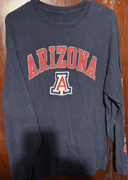 Arizona Wildcats Fanatics L/S Vintage T-shirt Men Sz XL Blue