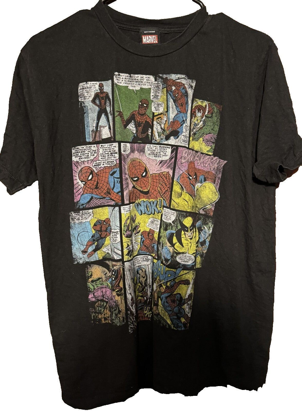 Spider Man Spiderman Marvel Tee shirt Men Size L Black