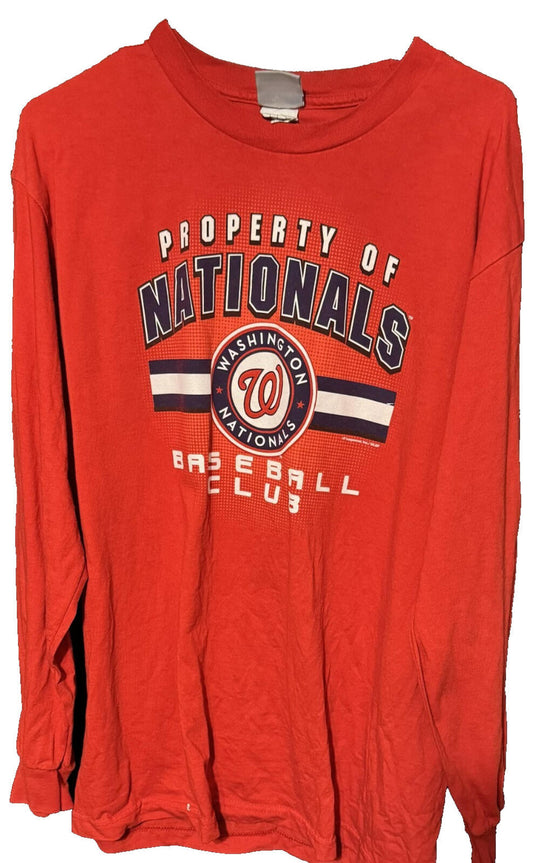 Washington Nationals Baseball Long Sleeve t-shirt Men's Size L Red