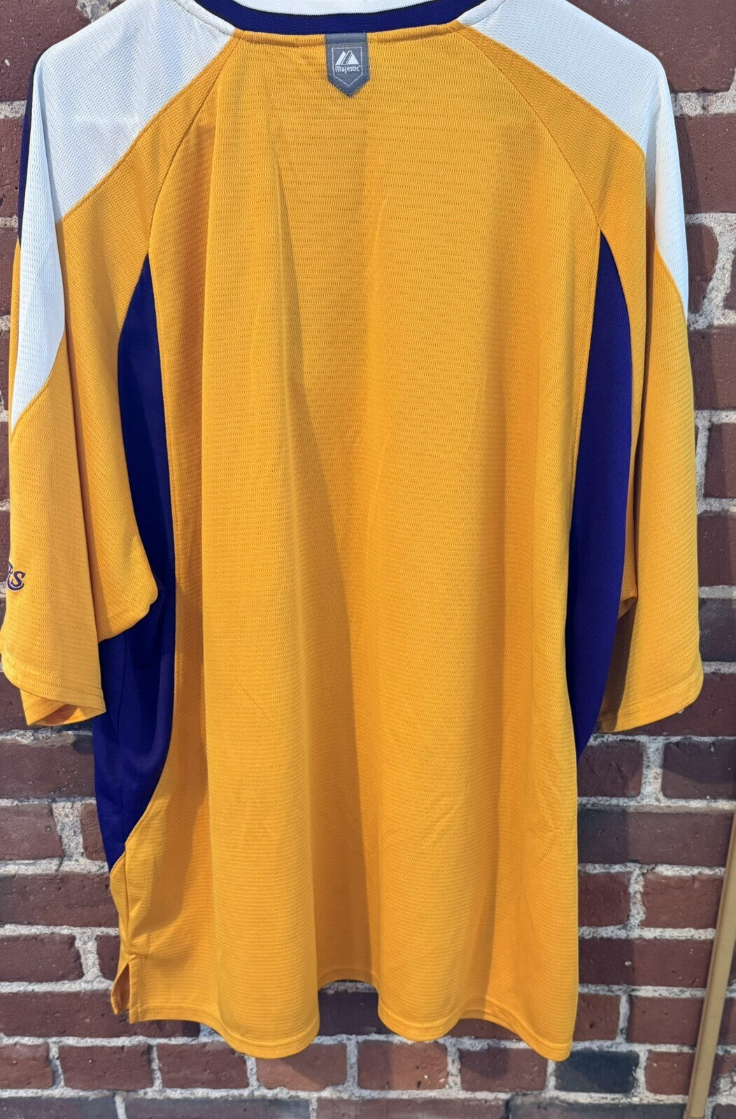 Los Angeles LA Lakers Majestic Shooting Shirt Men 2XL Yellow