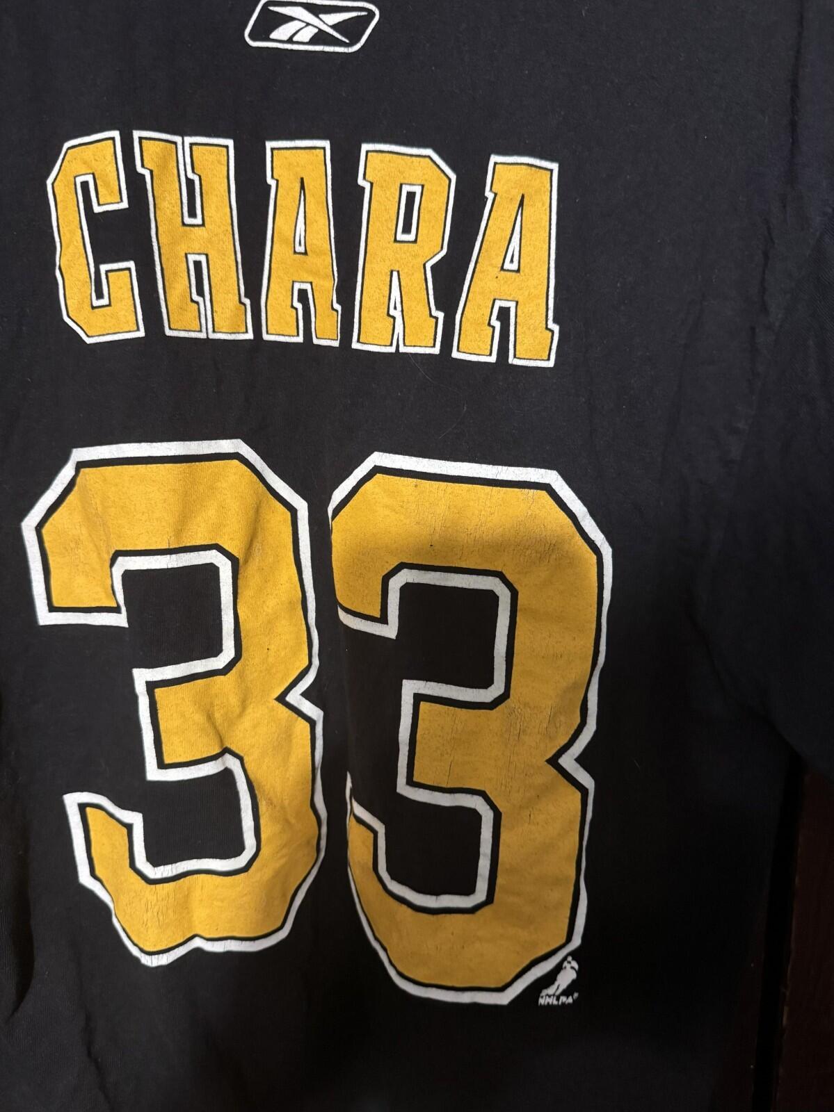 Boston Bruins Reebok Zdeno Chara #33 Black Tee Men's Sz M