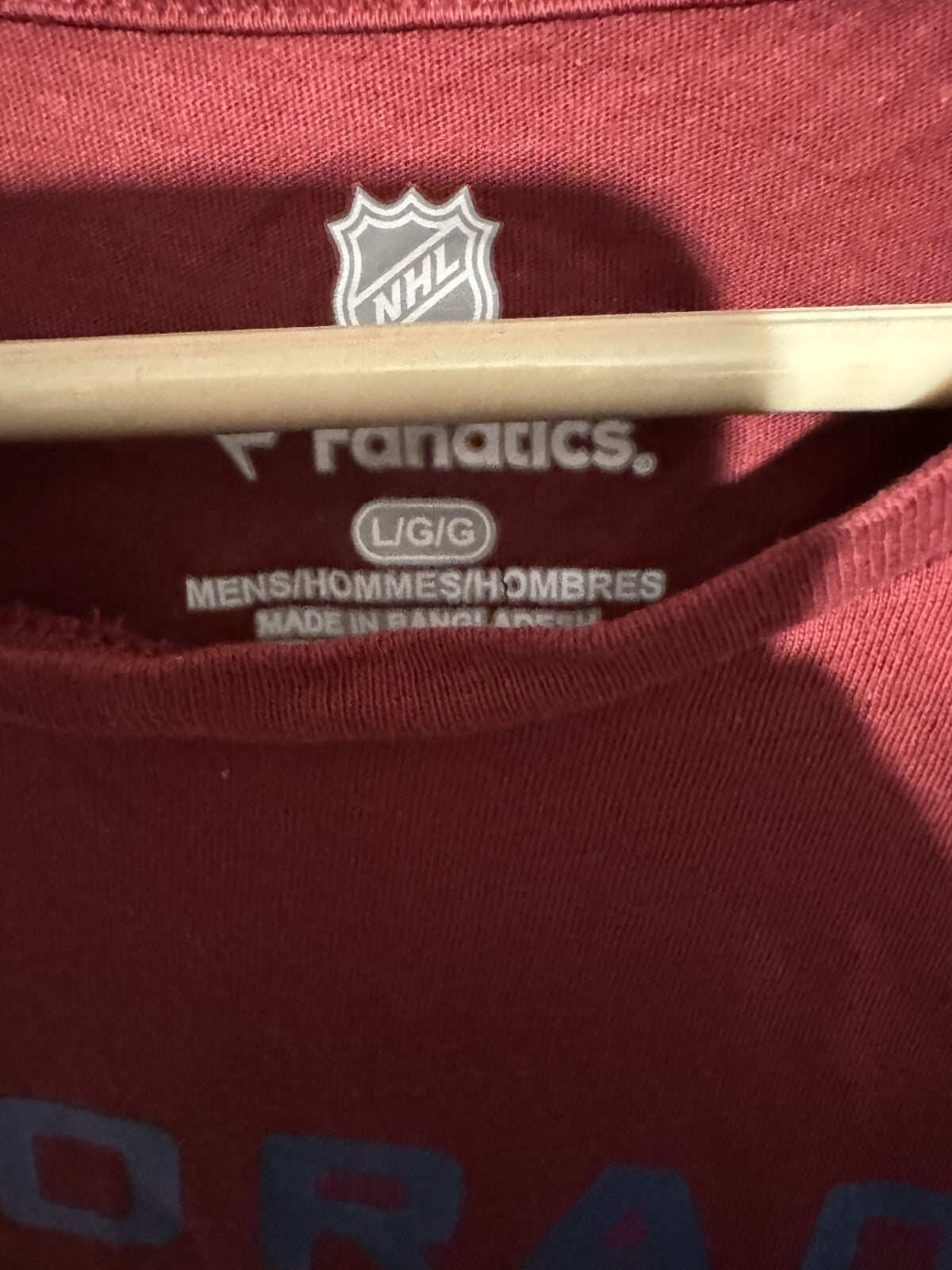 Colorado Avalanche Red Fanatics T-shirt Men's Size L