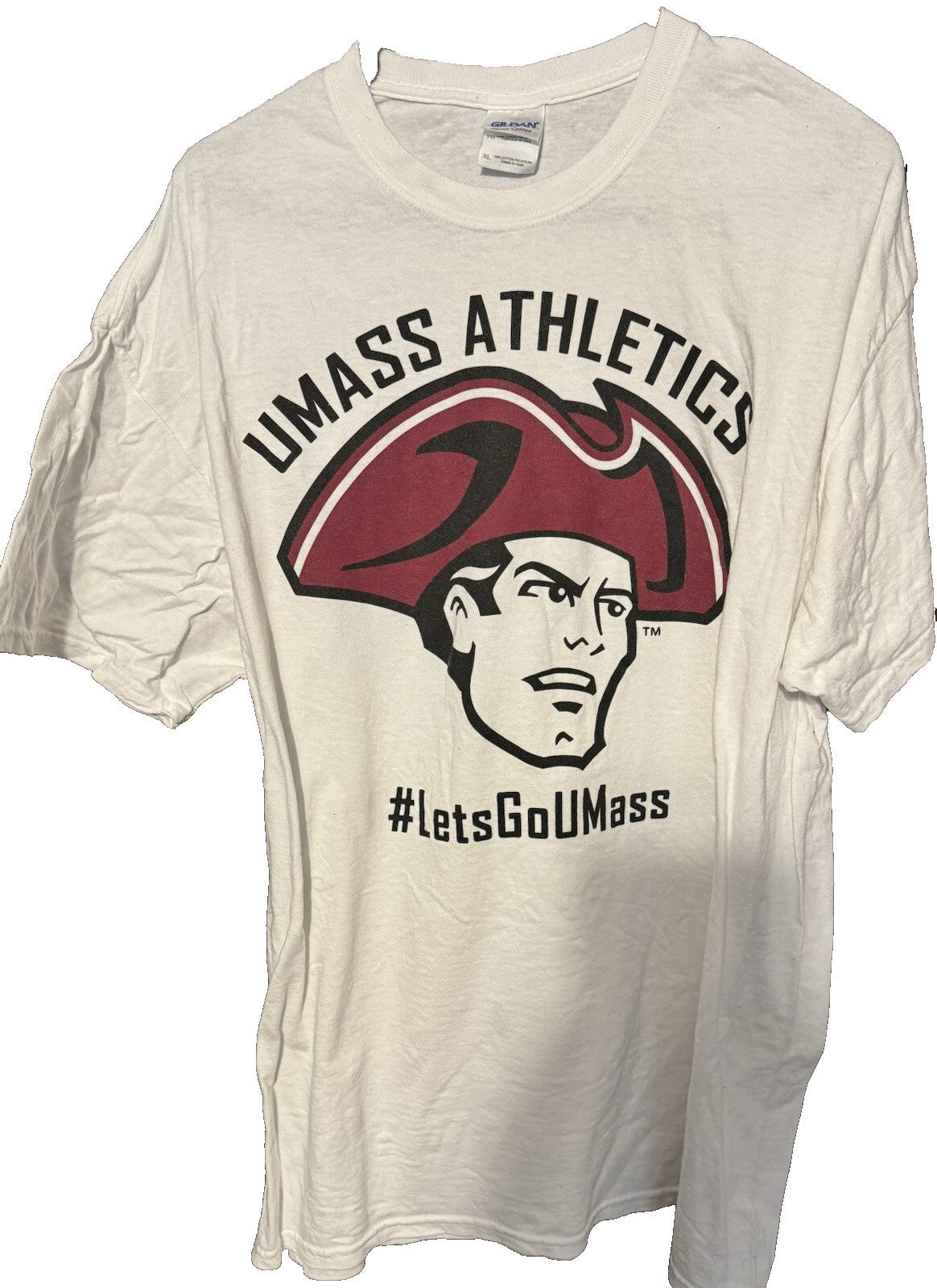 UMass Minutemen Short Sleeve Logo T-shirt Men's XL White