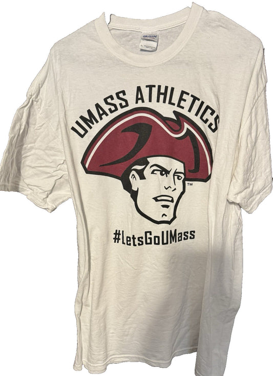 UMass Minutemen Short Sleeve Logo T-shirt Men's XL White