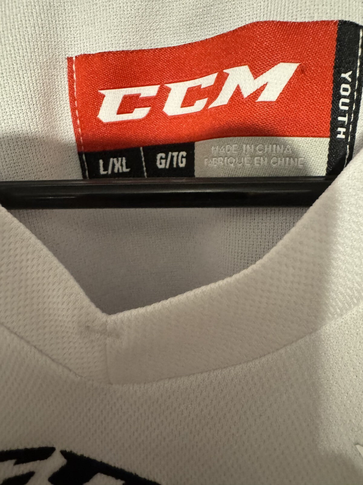Boston Bruins CCM White Jersey Kid's Sz L/XL