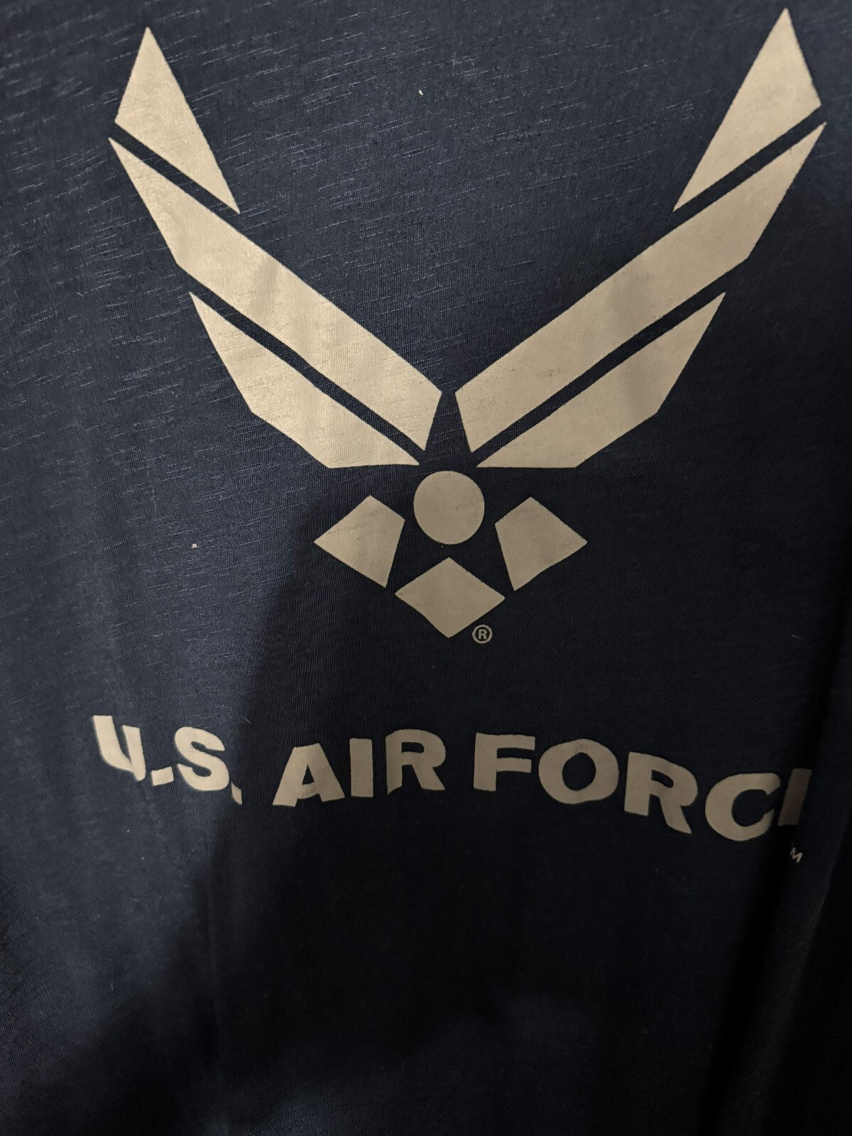 US Air Force Blue/Gray Raglan Logo T-shirt Men's Size XL (?)