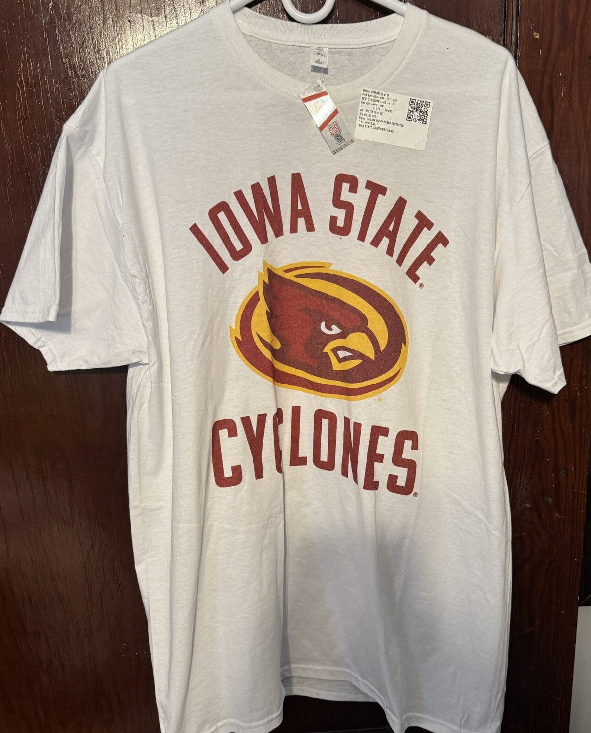 Iowa State Cyclones S/S T-Shirt White Men Sz XL New With Tag