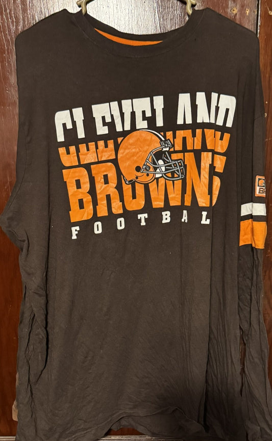 Cleveland Browns L/S T-Shirt Men Size XL Brown Team Apparel