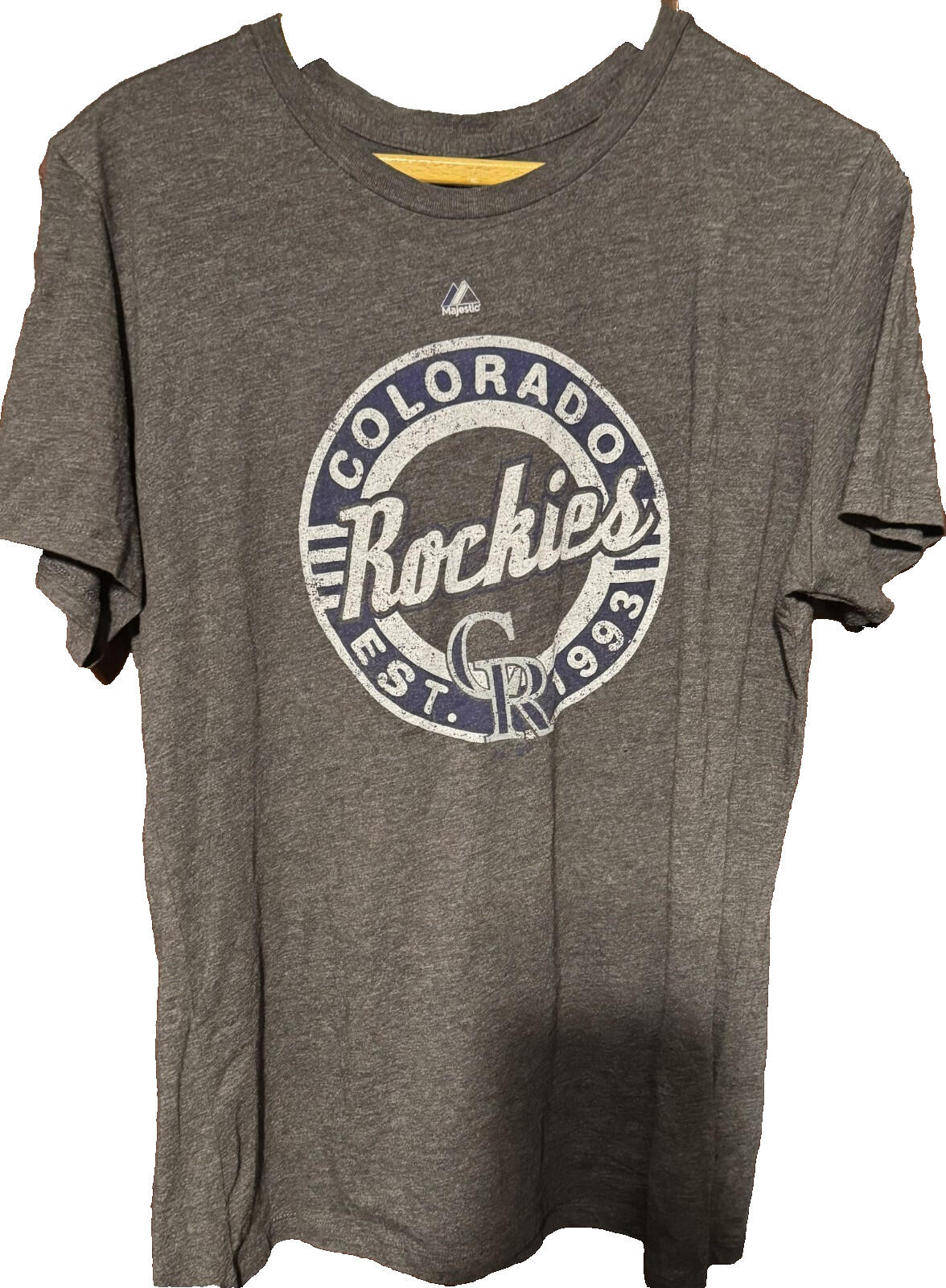 Colorado Rockies Majestic T-Shirt Unisex Sz 2XL Gray
