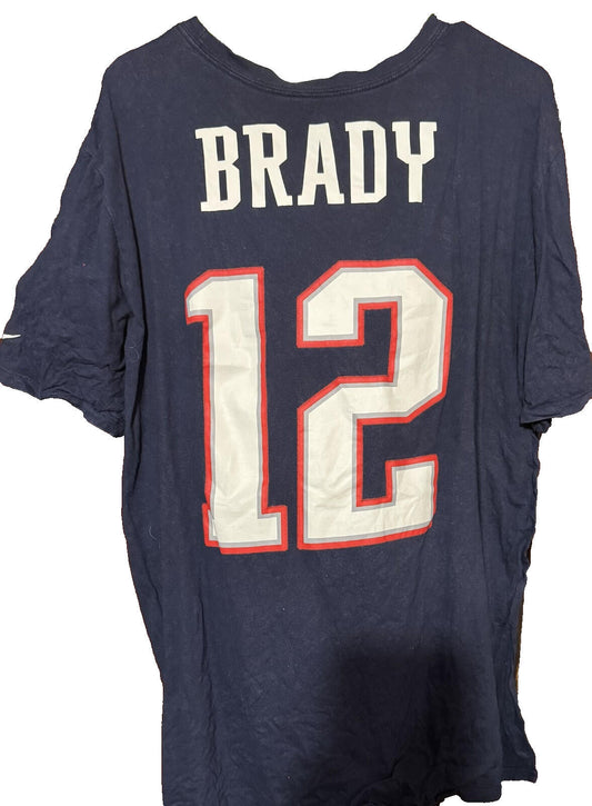 New England Patriots Nike Tom Brady Player T-Shirt Men XXL Blue