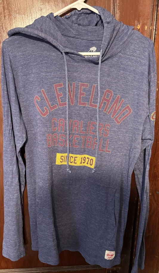Cleveland Cavaliers Cavs Blue Pullover Thin Hoodie Men Size L