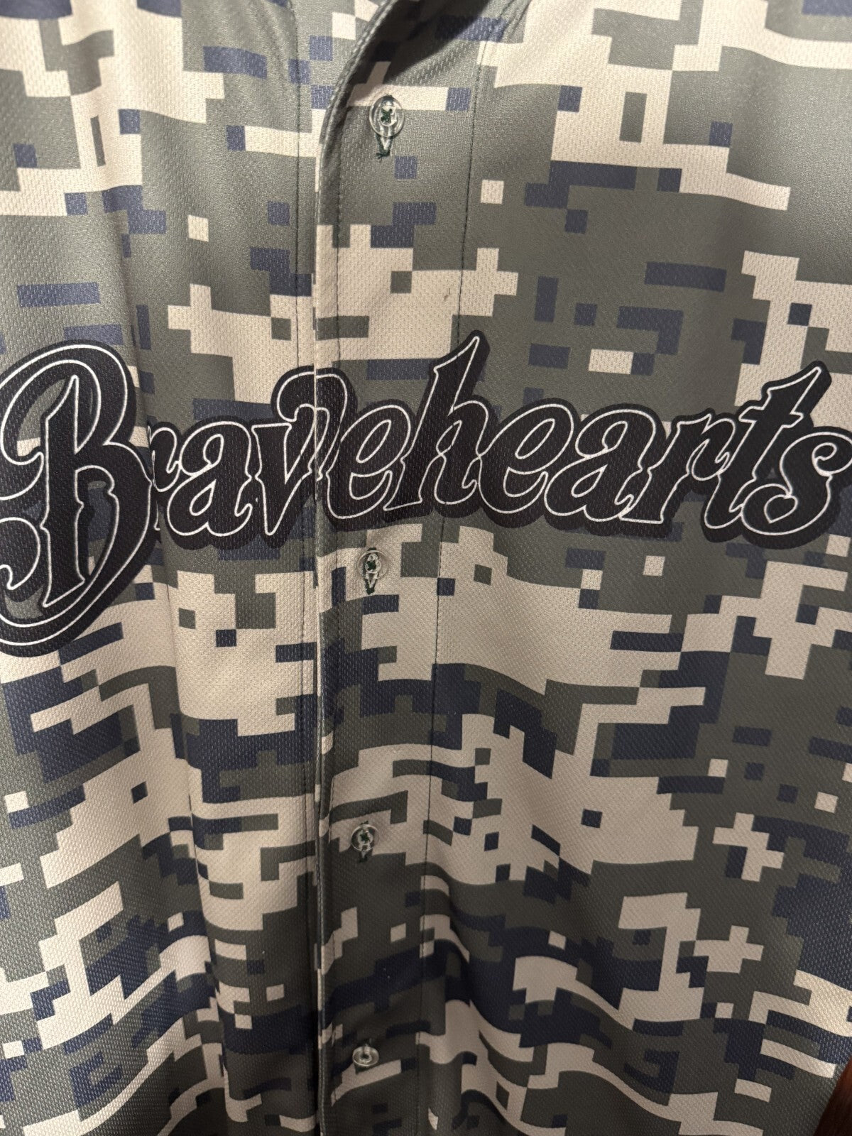Worcester Bravehearts Game Worn Jersey Camo Print #3 men’s size L