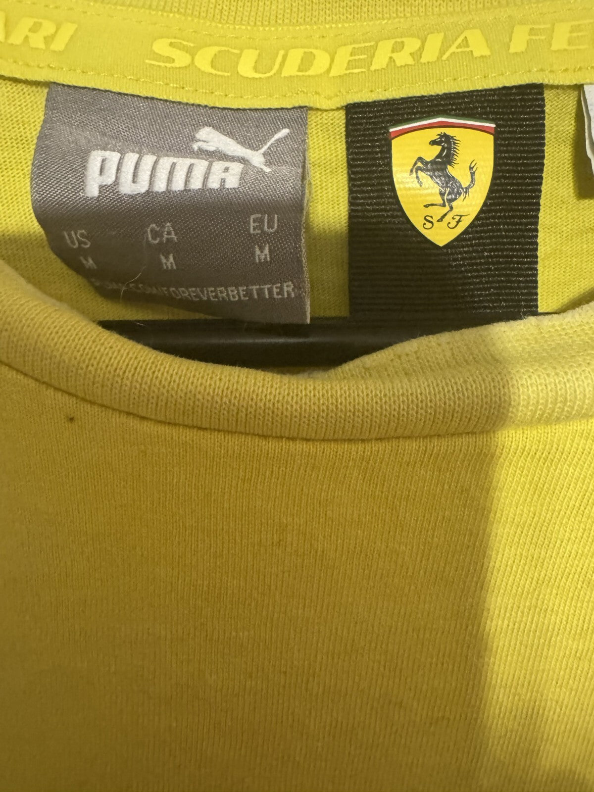 Ferrari Scuderia Las Vegas Puma T-Shirt Men's Sz M Yellow