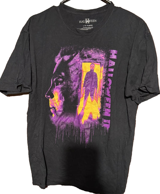 Halloween II Jason Myers Movie Logo T-Shirt Men's Size L Black Horror