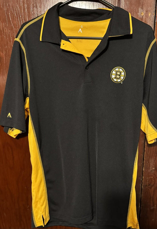 Boston Bruins Antigua Polo Shirt Black Men's Sz M