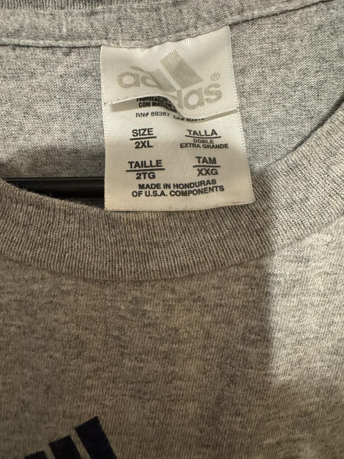 Boston Red Sox Short Sleeve Adidas T-Shirt Men's 2XL Gray