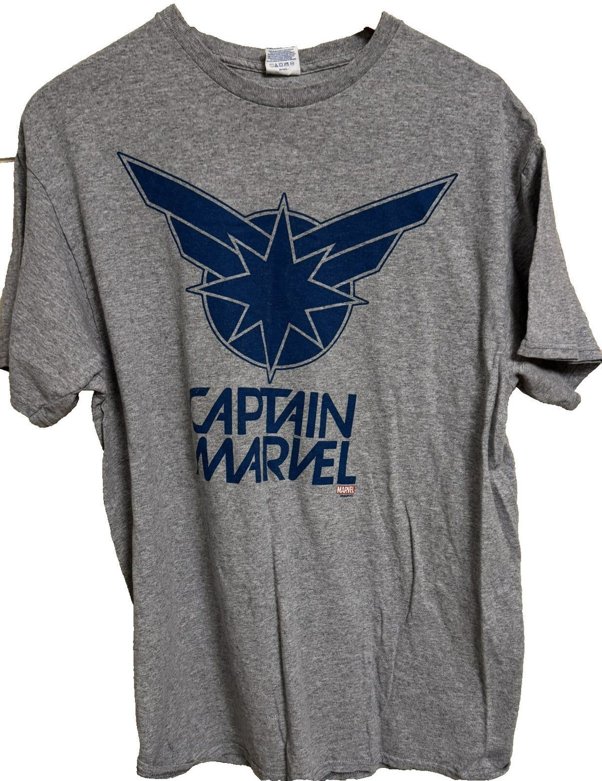 Captain Marvel Tee shirt Men Size L (?) Gray