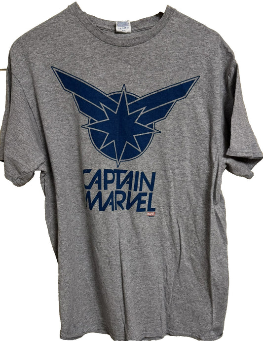Captain Marvel Tee shirt Men Size L (?) Gray