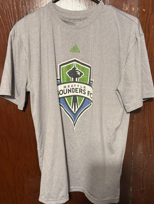 Seattle Sounders MLS Adidas Short Sleeve T-shirt Kid's Size XL Gray