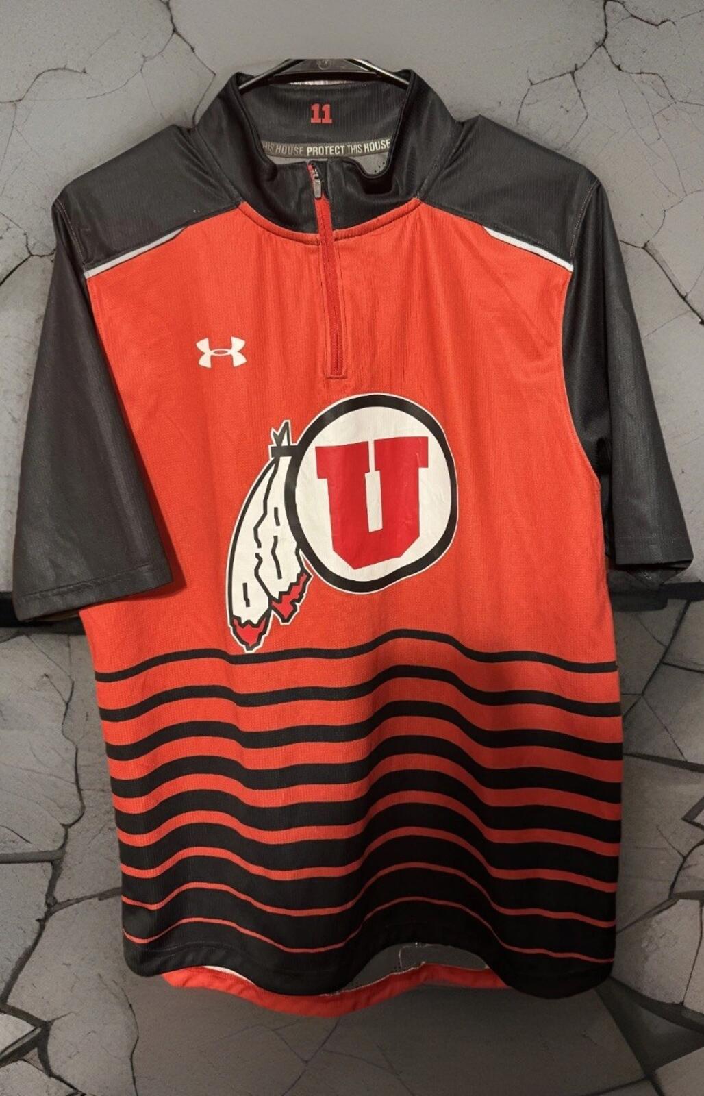 University of Utah Utes Under Armour 1/4 Zip Men's M Player Issued