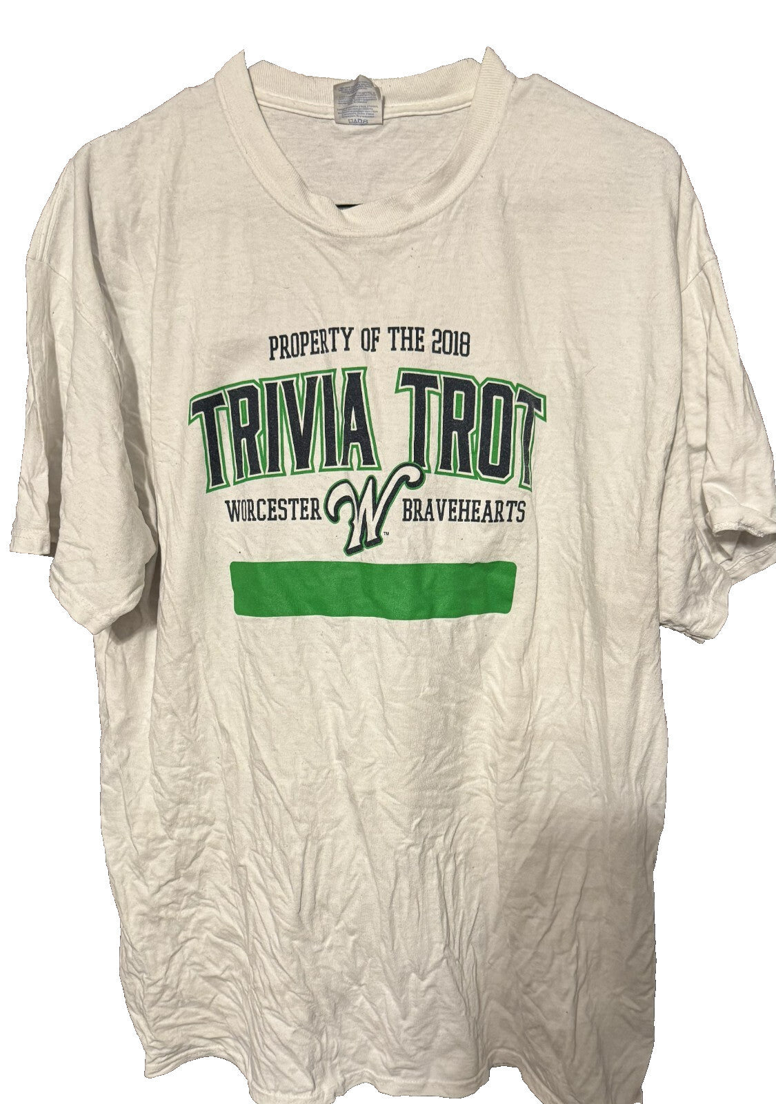 Worcester Bravehearts Vintage 2018 Trivia Trot tee shirt White men’s sz XL FCBL