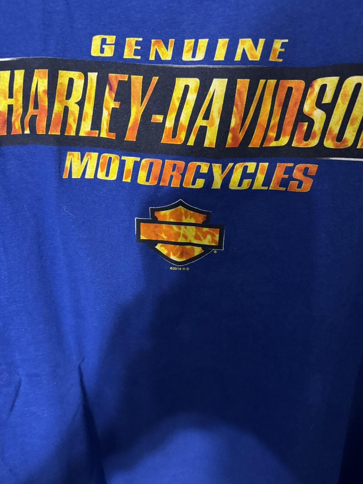 Harley-Davidson of Auburn MA Vintage T Shirt Men's Sz XXL Blue H-D Domestic