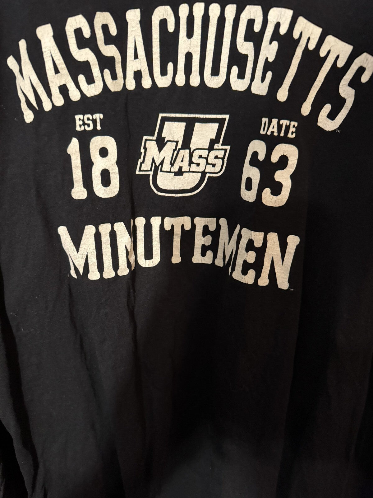 UMass Minutemen Long Sleeve Logo T-shirt Men's L (?) Black
