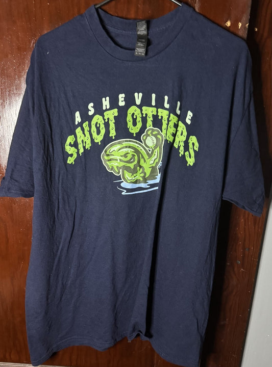 Asheville Snot Otters Tourists Blue T-Shirt Men's Size XL MiLB