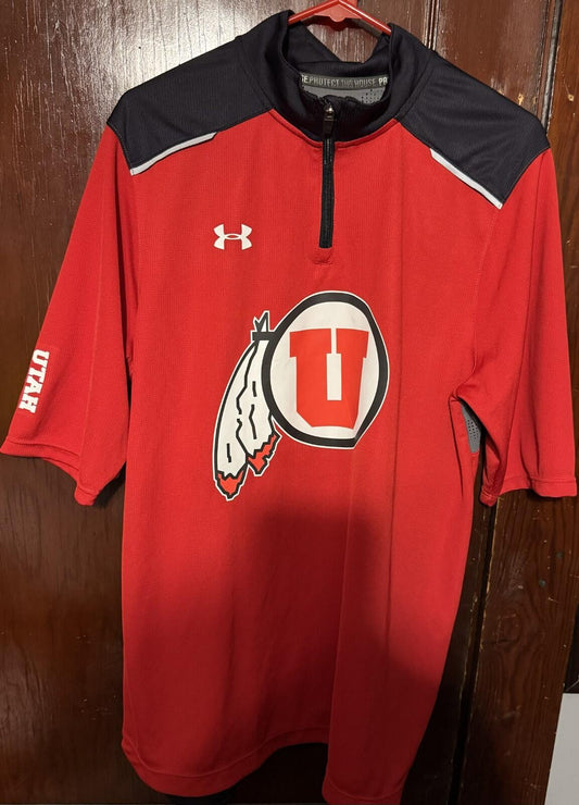 University of Utah Utes Under Armour 1/4 Zip Men's L Player Issued