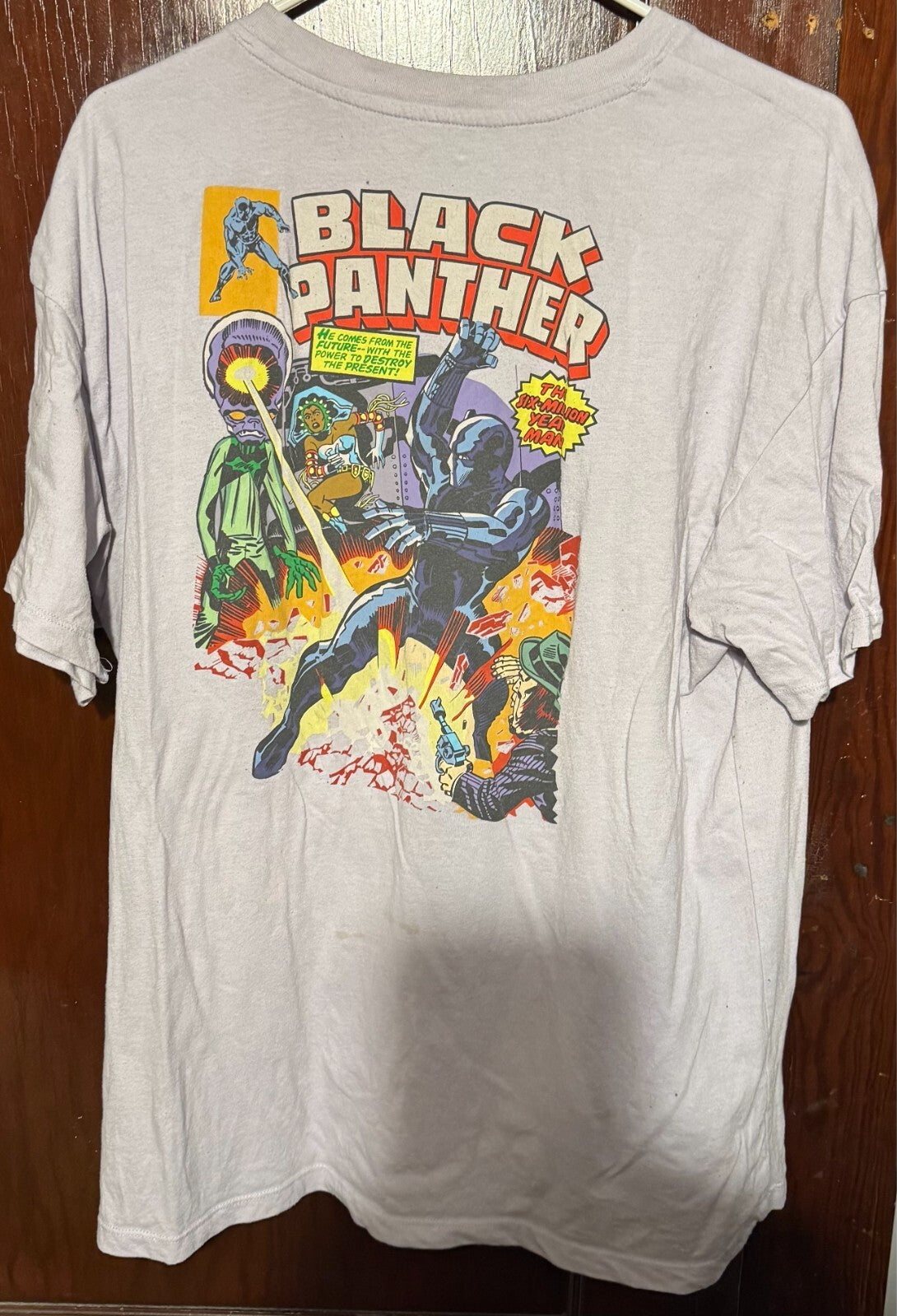 Black Panther Marvel Avengers Funko Pop Tee Men Sz L Gray