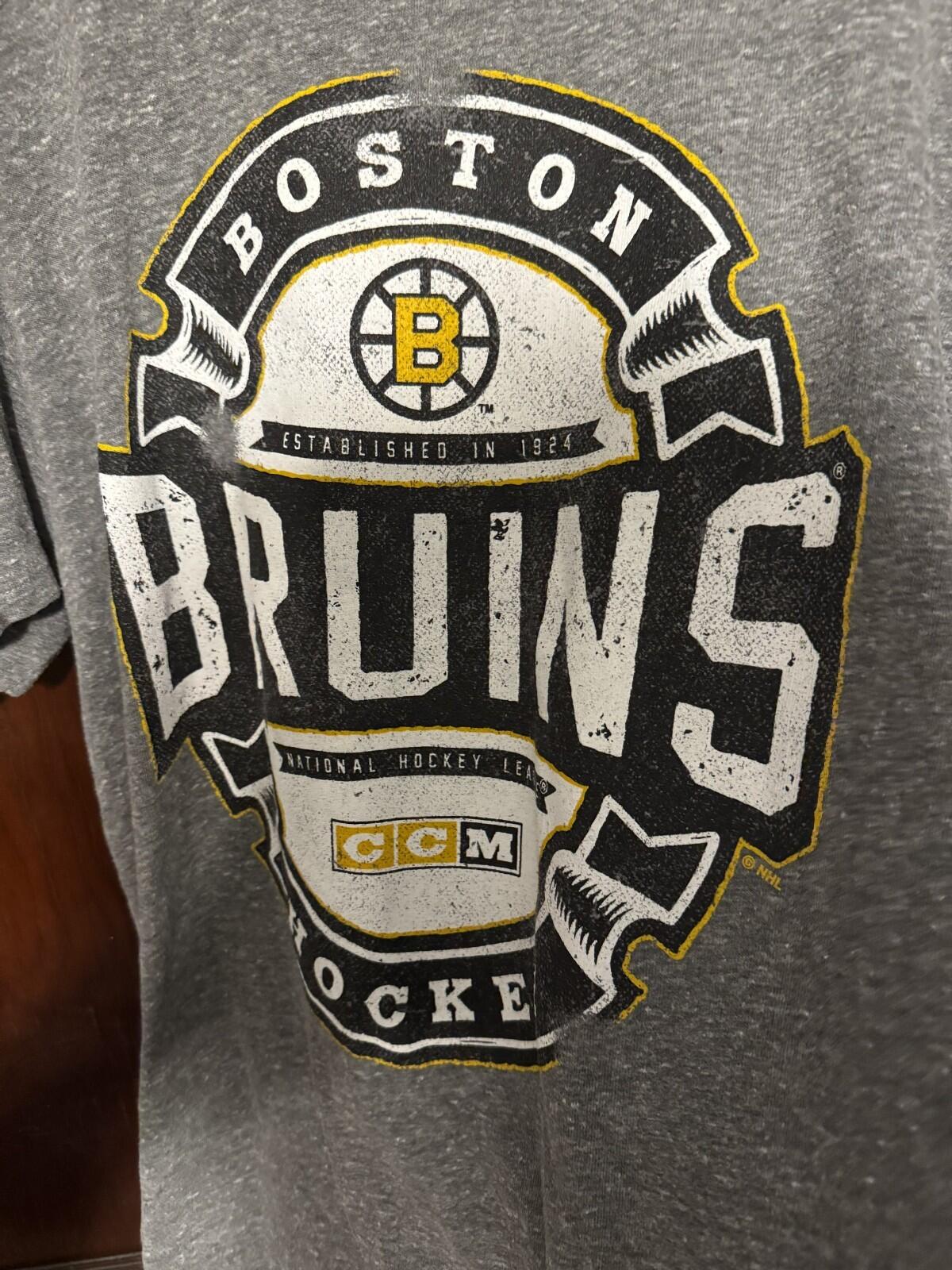 Boston Bruins CCM Gray T-shirt Men's Sz XL