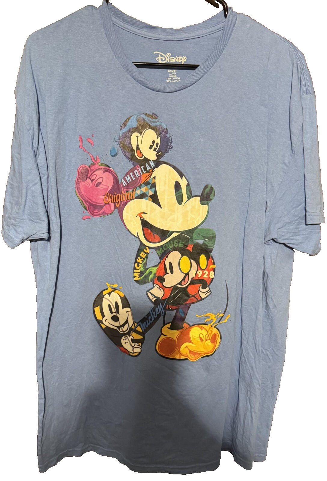 Mickey Mouse Disney T-Shirt Blue Men's Size XL