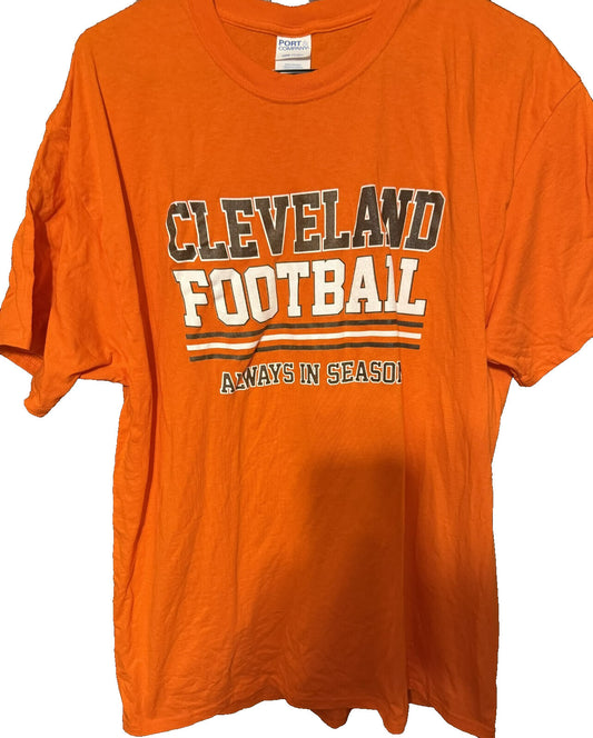 Cleveland Football Short Sleeve T-Shirt, Men’s Size XL Orange