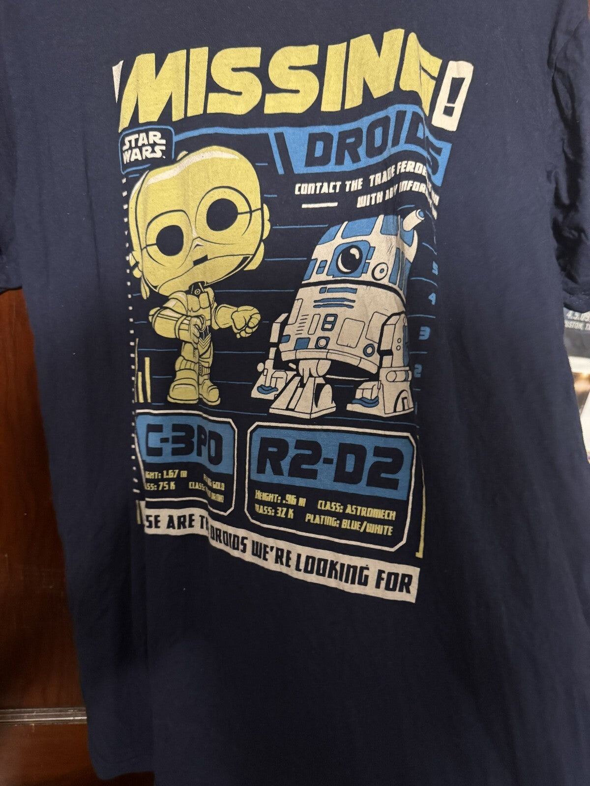 Star Wars Funko Pop C3PO R2D2 T Shirt Men's Size L Blue