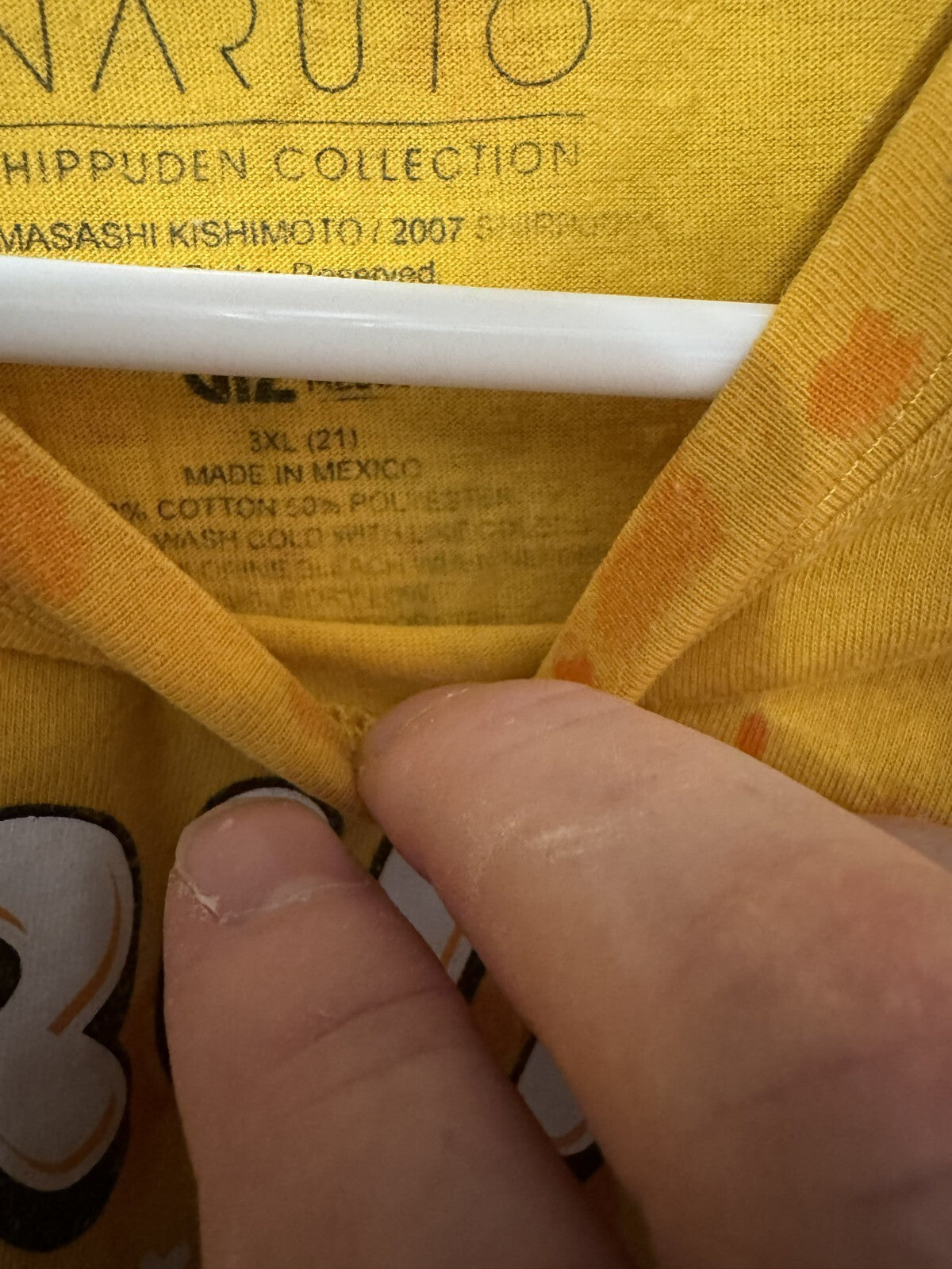 Naruto anime T-Shirt Mens Size 3XL ( see description) Yellow