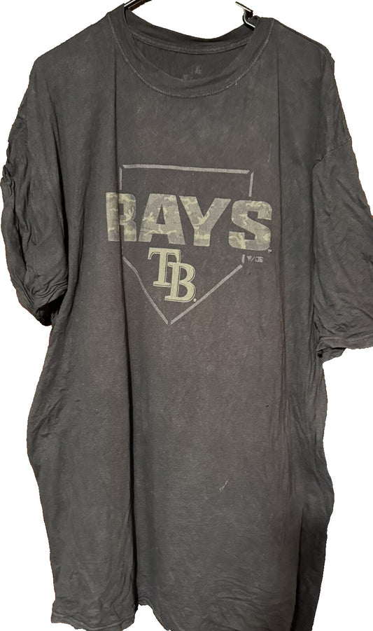 Tampa Bay Rays Camo Logo Fanatics T-shirt Men Sz 2XLT Black