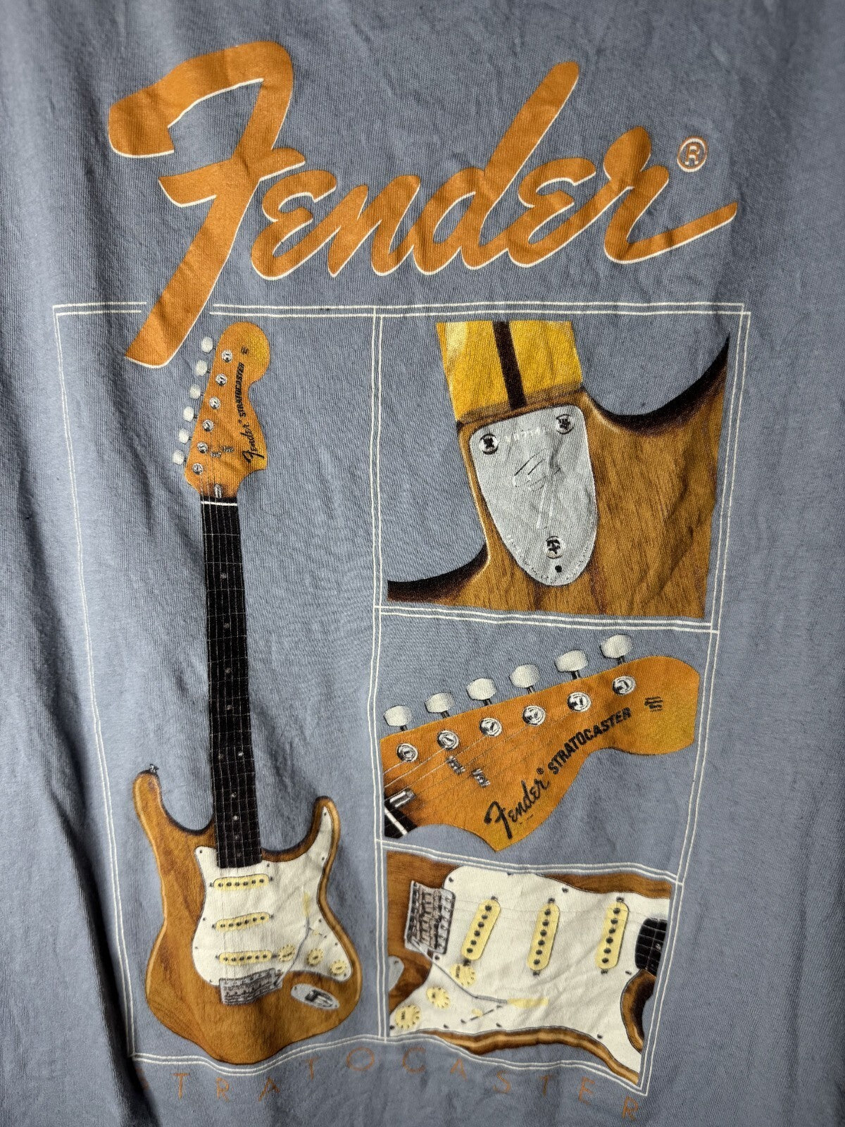 Fender Guitars Tee Shirt Men's Size XL Blue