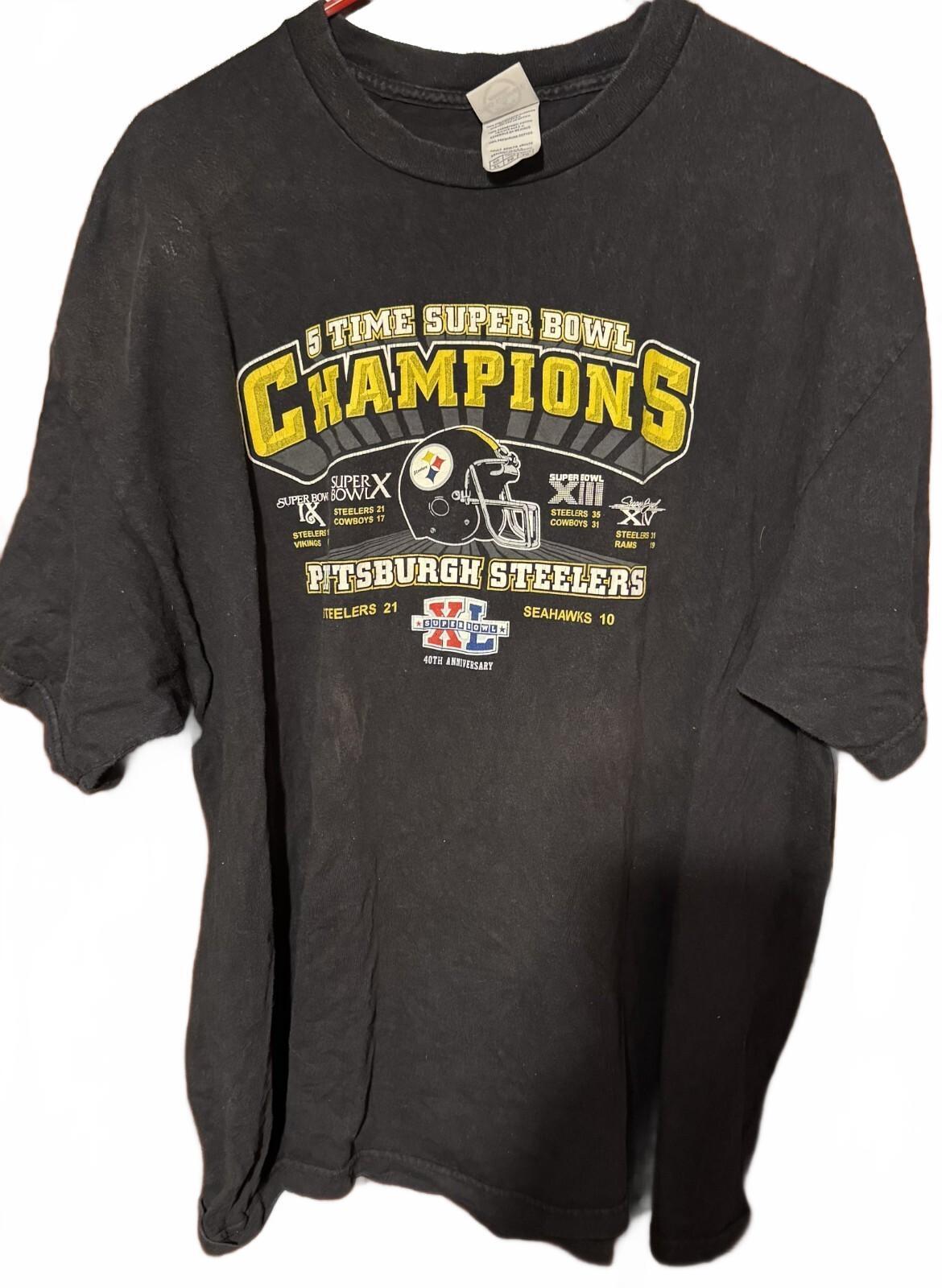 Pittsburgh Steelers Super Bowl XL Champions TShirt Men Sz XL
