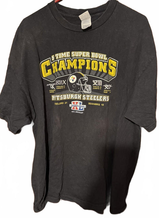 Pittsburgh Steelers Super Bowl XL Champions TShirt Men Sz XL