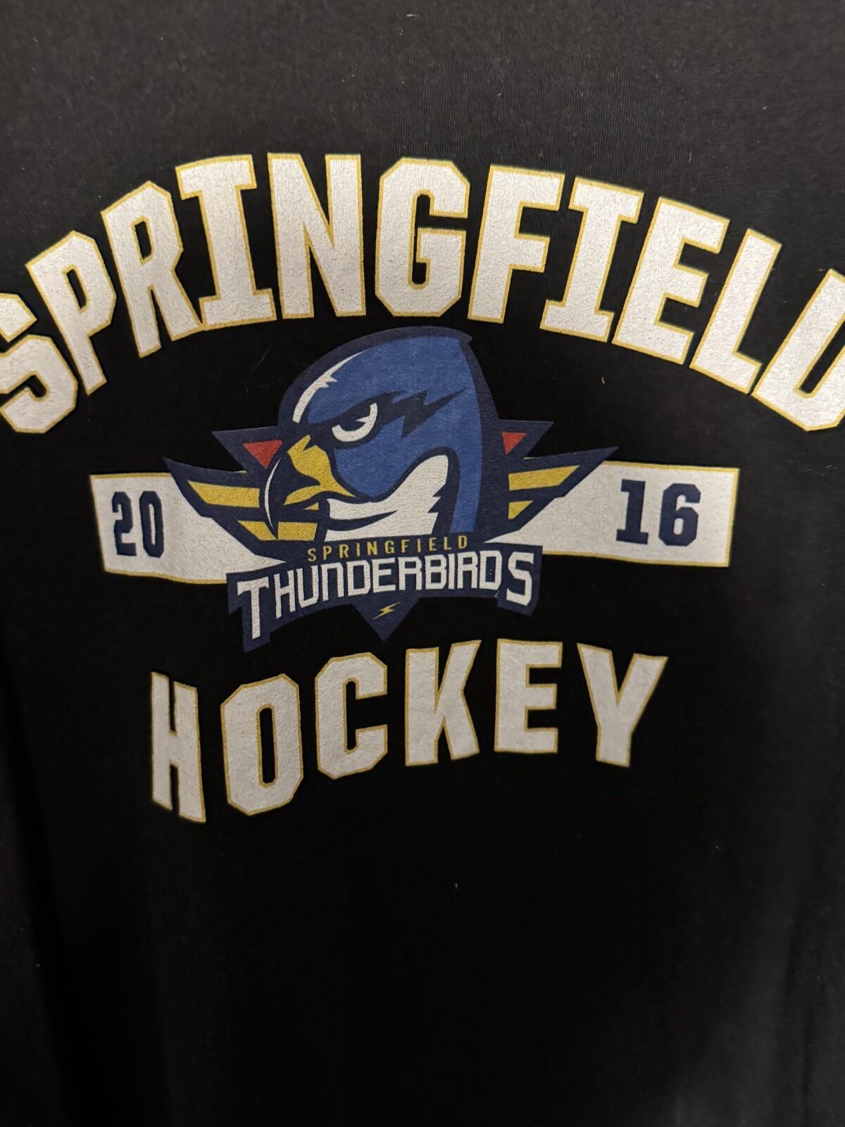 Springfield Thunderbirds Tee Shirt Black Men's Size XXL