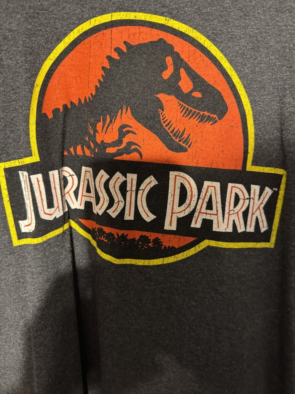 Jurassic Park Logo T-Shirt Gray Men's Size L