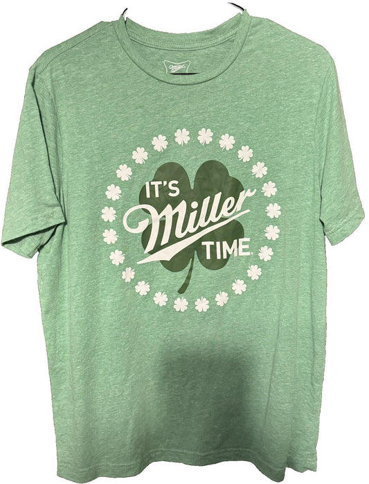 Miller Lite Beer Green Vintage Logo Tee Shirt Men Sz L