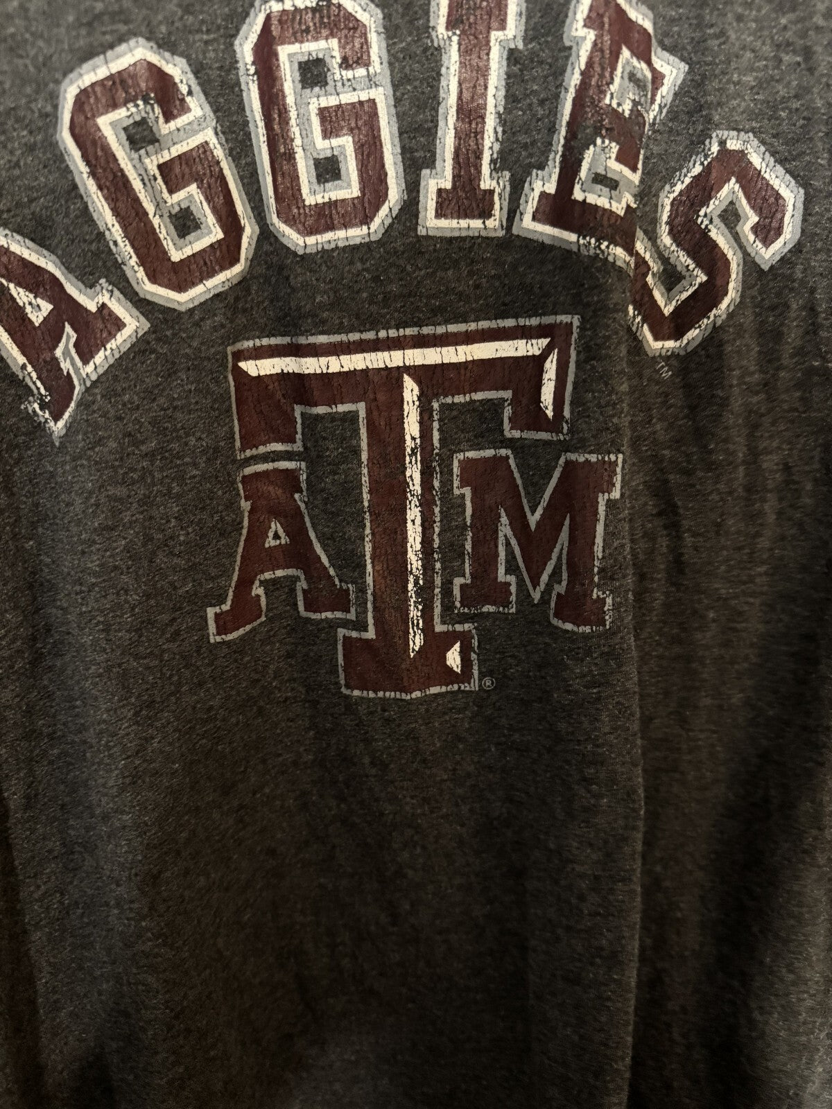 Texas A&M Aggies Tee Shirt Gray NCAA Logo E5 Men's Size L