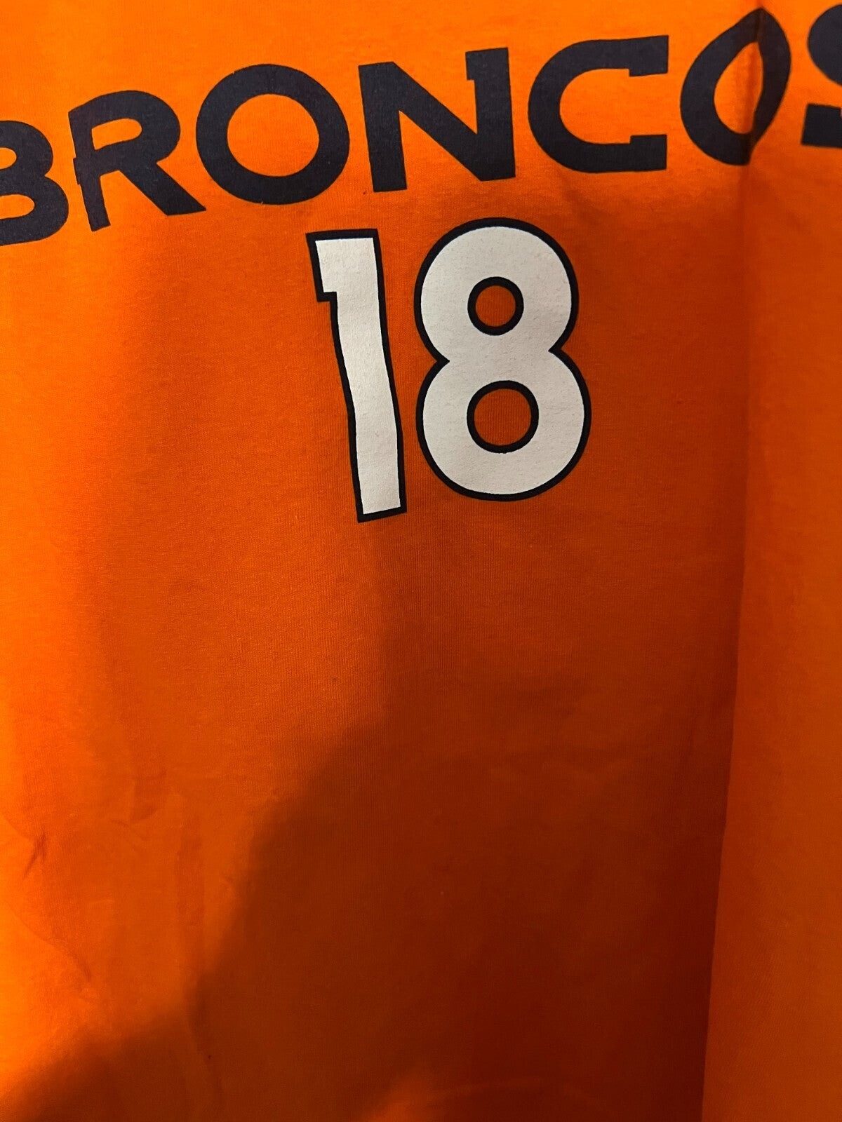 Denver Broncos Peyton Manning #18 Orange T-Shirt Men's Size M