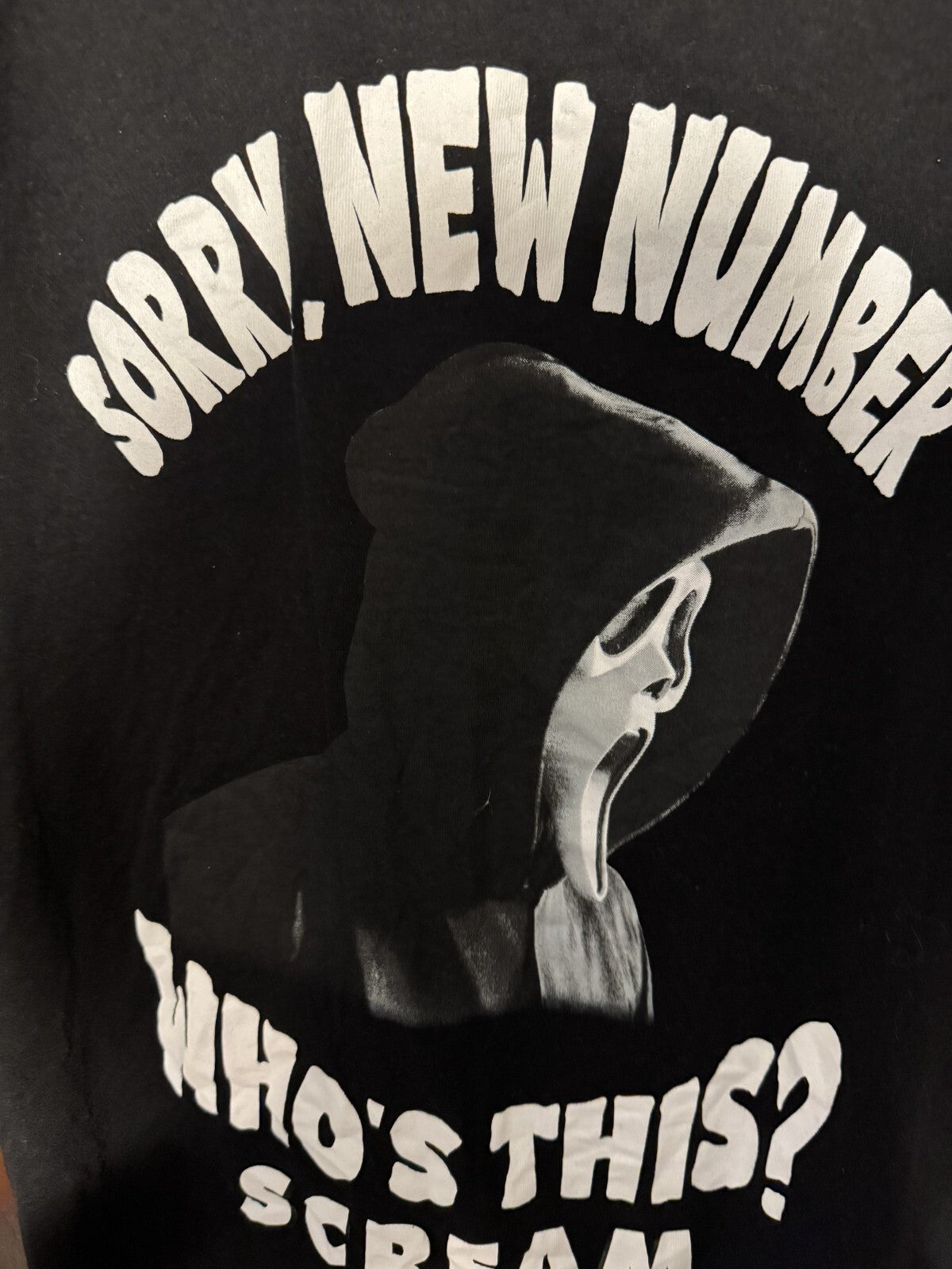 Scream Movie T-Shirt Men Sz L Black Sorry New Number